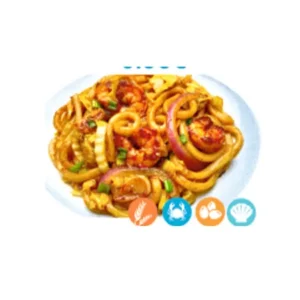 017.Fideos udon salteados con mariscos
